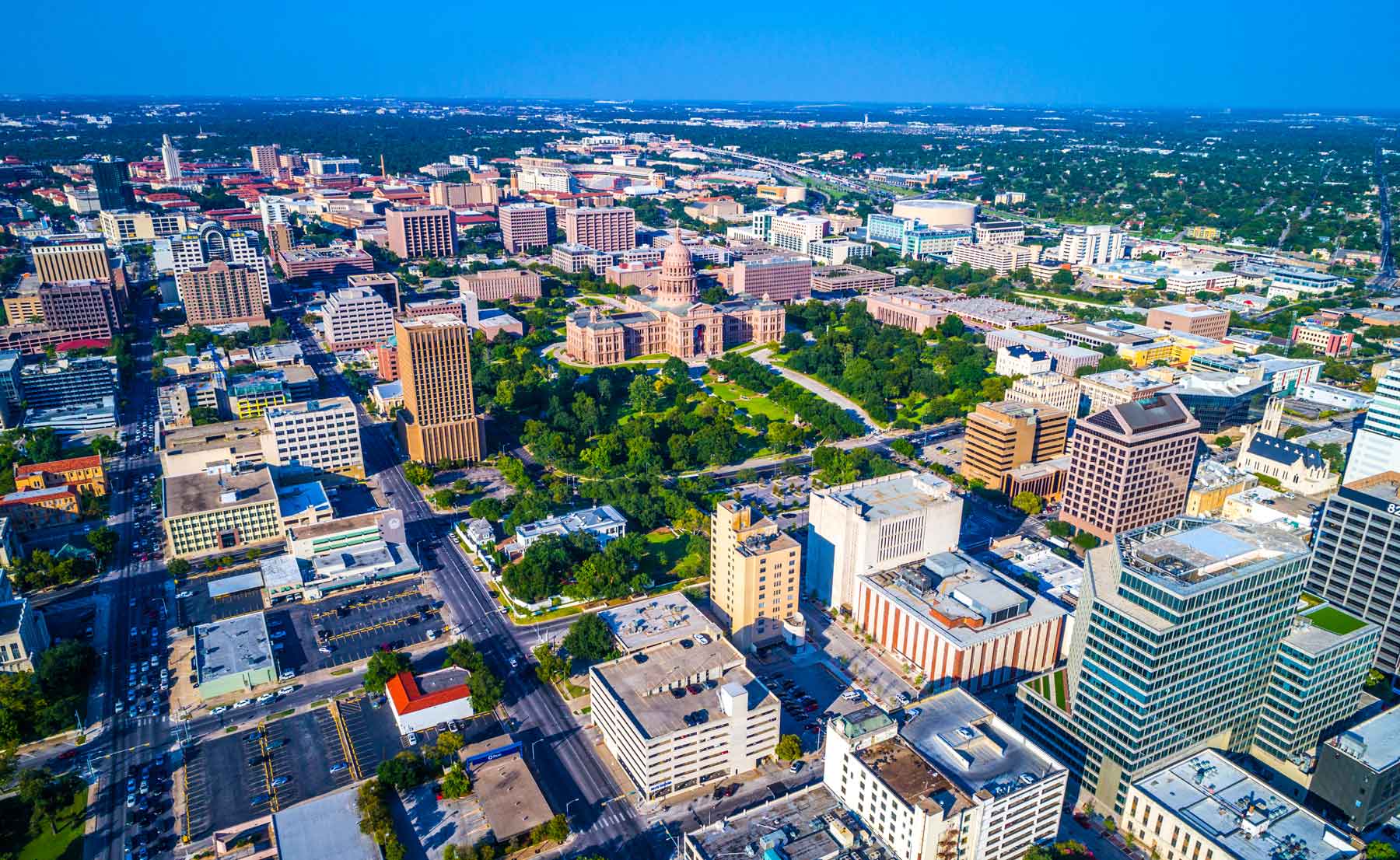 Downtown Austin Aerial View